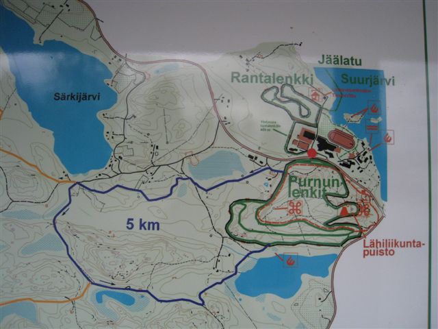 Savonlinna Tanhuvaaran urheiluopiston aluekartta. Hilkka Högström 2011