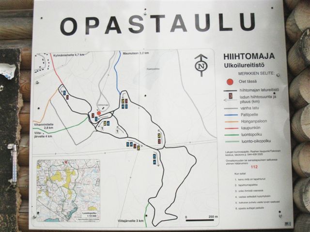 Raahe Hiihtomajan reittikartta. Hilkka Högström 2011