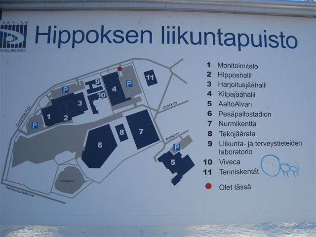 Jyväskylä Hippoksen opastaulu. Hilkka Högström 2011