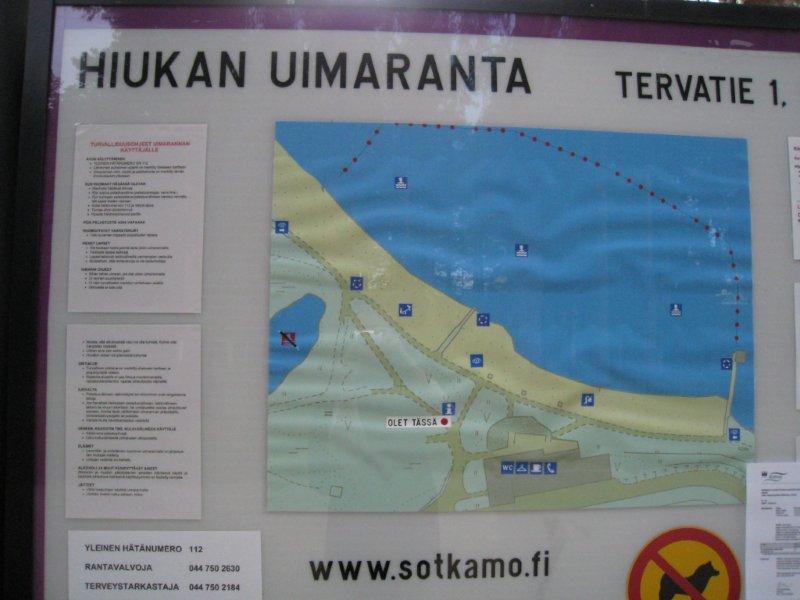 Kuva: Sotkamo Hiukan rannan opastaulu. Hilkka Högström 2011